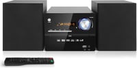 JOVELL kompakt hifi sztereó rendszer 3 részes hangfalakkal, CD DVD lejátszó, Bluetooth 30 W, FM rádió, USB AUX mikrofon RCA kimenet 1