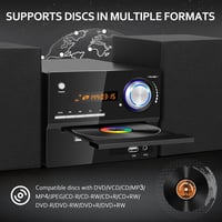 JOVELL kompakt hifi sztereó rendszer 3 részes hangfalakkal, CD DVD lejátszó, Bluetooth 30 W, FM rádió, USB AUX mikrofon RCA kimenet 4