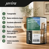 JOVIRA PINTURAS Lazúra na drevo matná vodou riediteľná, lak a ochrana dreva 750 ml priehľadná F-14 na všetky druhy dreva, chráni, zdobí a skrášľuje 2