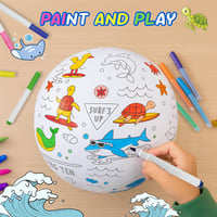 JOY SPOT! 3 db felfújható vízilabda festőszett, 40,6 cm strandball 12 filctollal 6