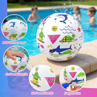 JOY SPOT! 3 db felfújható vízilabda festőszett, 40,6 cm strandball 12 filctollal 3