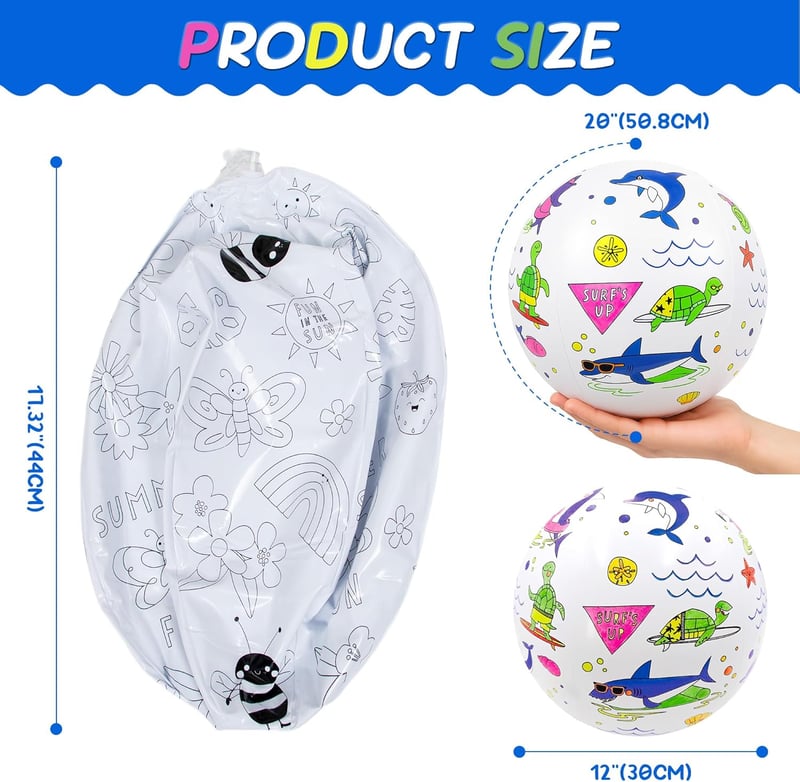 JOY SPOT! 3 db felfújható vízilabda festőszett, 40,6 cm strandball 12 filctollal