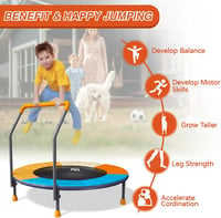 JOY SPOT! Gyermek ugrálótrambulin 91 cm összecsukható állítható kapaszkodó beltéri kültéri max 68 kg 3 7 év 9
