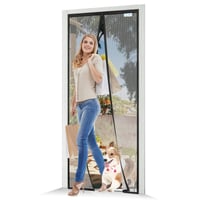 JOY2SEE Magnetická sieť proti hmyzu na balkónové dvere 75x210 cm - Čierna sieťka, montáž bez vŕtania, samolepiaca ochrana proti hmyzu 1