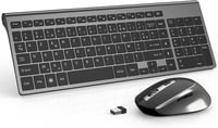JOYACCESS 2.4GHz Vezeték nélküli AZERTY Billentyűzet Ergonomikus Szürke-Fekete - grey/black 1