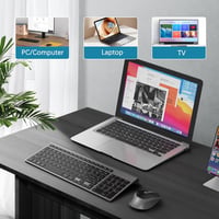 JOYACCESS 2.4GHz Vezeték nélküli AZERTY Billentyűzet Ergonomikus Szürke-Fekete - grey/black 7