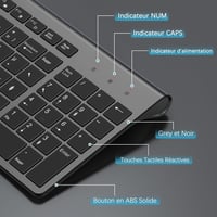 JOYACCESS 2.4GHz Vezeték nélküli AZERTY Billentyűzet Ergonomikus Szürke-Fekete - grey/black 3