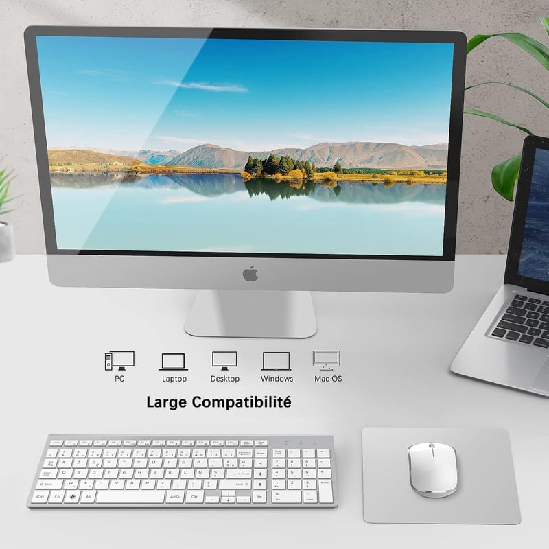 Joyaccess 2.4GHz Wireless Billentyűzet AZERTY Ergonomikus Fehér