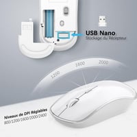 Joyaccess 2.4GHz Wireless Billentyűzet AZERTY Ergonomikus Fehér 5