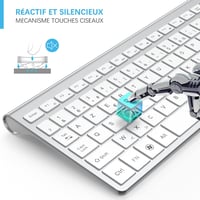 Joyaccess 2.4GHz Wireless Billentyűzet AZERTY Ergonomikus Fehér 3