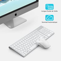 Joyaccess 2.4GHz Wireless Billentyűzet AZERTY Ergonomikus Fehér 7
