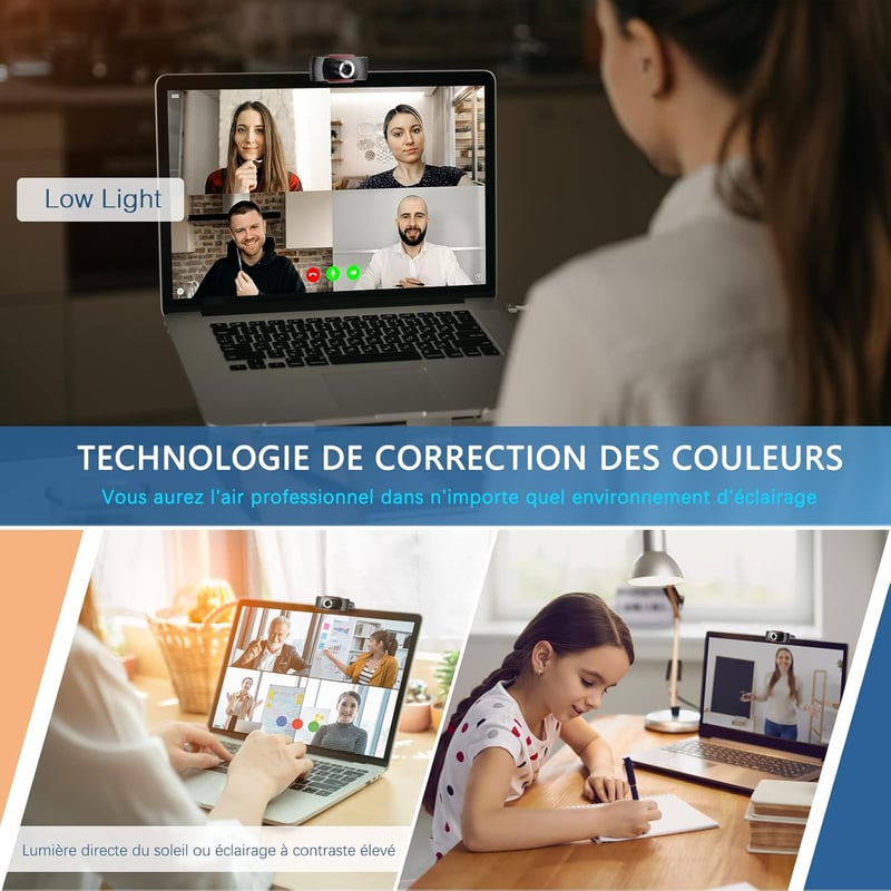 JOYACCESS Full HD 1080P Webkamera Mikrofon, 105° Látómező, Autofókusz