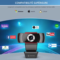 JOYACCESS Full HD 1080P Webkamera Mikrofon, 105° Látómező, Autofókusz 6