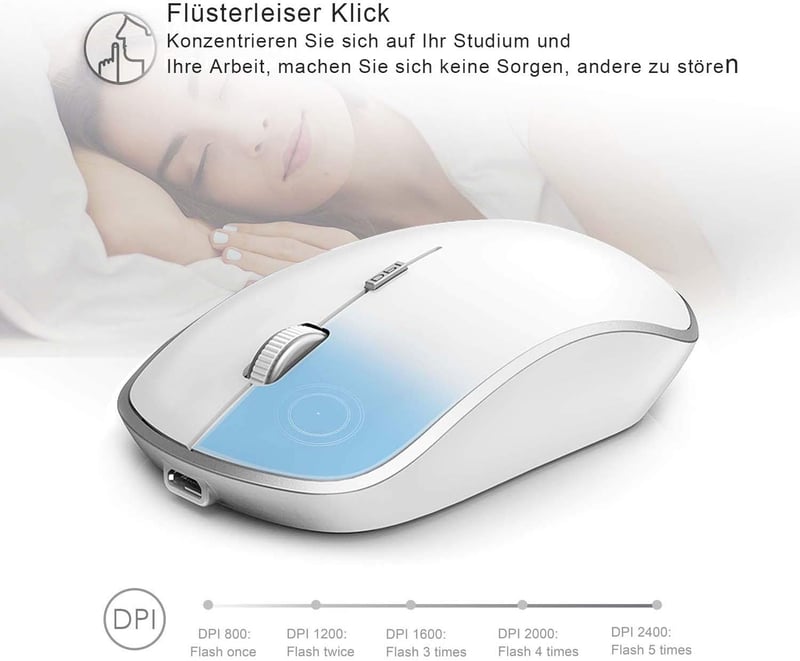 JOYACCESS Vezeték Nélküli Billentyűzet Egér Szett, 500 mAh Újratölthető Akkumulátor, 2.4G Ultravékony Numerikus Billentyűzet PC Laptop