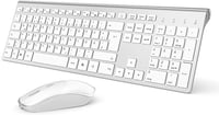 JOYACCESS Vezeték Nélküli Billentyűzet Egér Szett, 500 mAh Újratölthető Akkumulátor, 2.4G Ultravékony Numerikus Billentyűzet PC Laptop 1