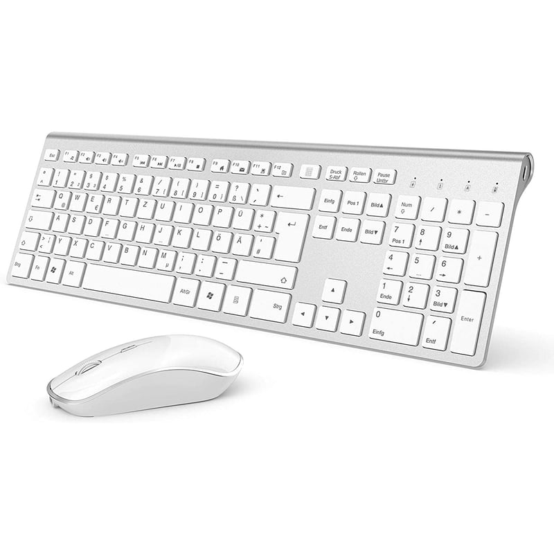 JOYACCESS Bezdrôtová klávesnica a myš, 500 mAh nabíjateľná batéria, 2.4G ultratenká numerická klávesnica pre PC laptop