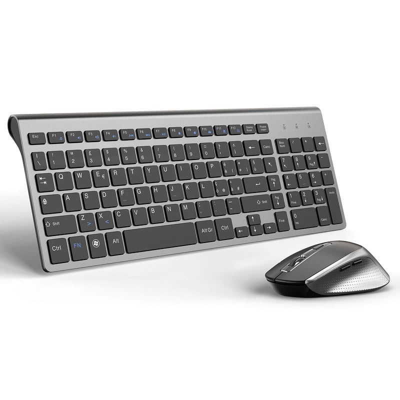 JOYACCESS bežični set tipkovnice i miša, ergonomski, s numeričkim dijelom - crni
