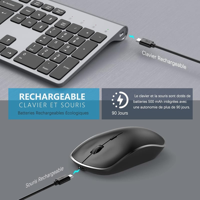 JOYACCESS Wireless Billentyűzet és Egér Szett 2400 DPI Ultravékony PC Notebook TV