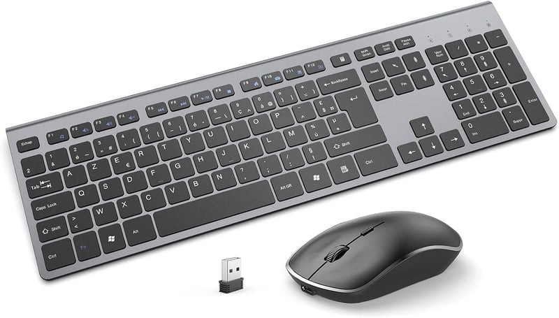 JOYACCESS Wireless Billentyűzet és Egér Szett 2400 DPI Ultravékony PC Notebook TV