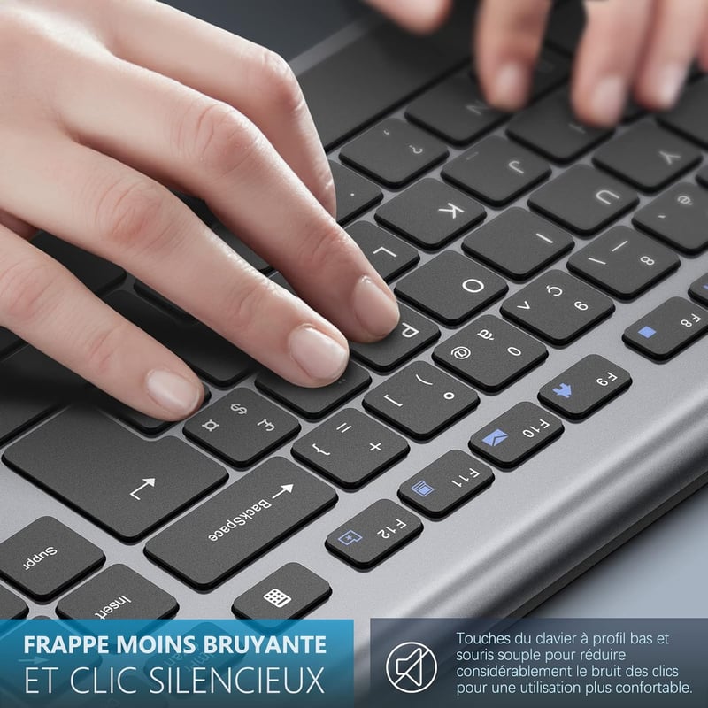 JOYACCESS Wireless Billentyűzet és Egér Szett 2400 DPI Ultravékony PC Notebook TV
