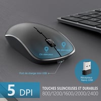 JOYACCESS Wireless Billentyűzet és Egér Szett 2400 DPI Ultravékony PC Notebook TV 6