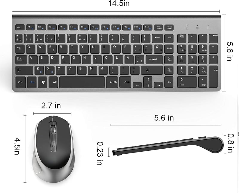 JOYACCESS Wireless billentyűzet és egér szett, ergonomikus, 2400DPI, PC laptop