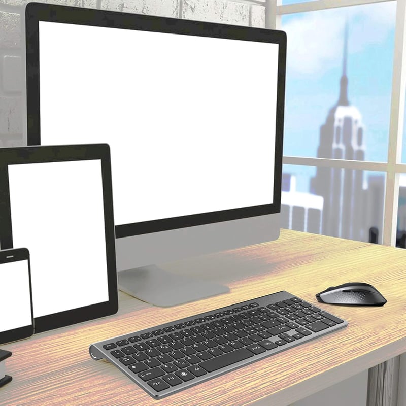 JOYACCESS Wireless Egér és Billentyűzet Szett Numerikus Billentyűzettel Ergonomikus Fekete