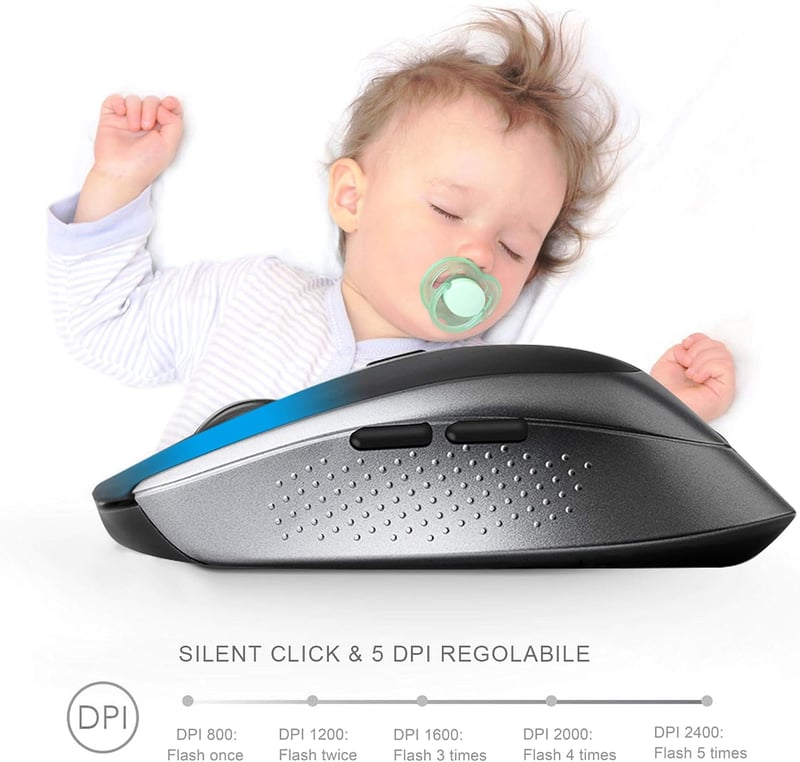 JOYACCESS Wireless Egér és Billentyűzet Szett Numerikus Billentyűzettel Ergonomikus Fekete