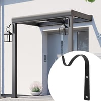 Joyan set de 4 cârlige de perete din fier negru pentru coșuri cu flori, felinare și hrănitori pentru păsări, decor interior și exterior 7