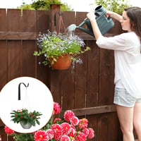 Joyan set de 4 cârlige de perete din fier negru pentru coșuri cu flori, felinare și hrănitori pentru păsări, decor interior și exterior 5
