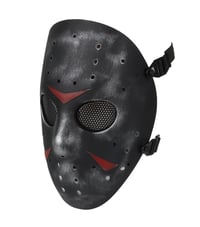 JOYASUS Kovová sieťovaná maska strieborno-čierna na halloweensky kostým, cosplay a maškarný ples 2