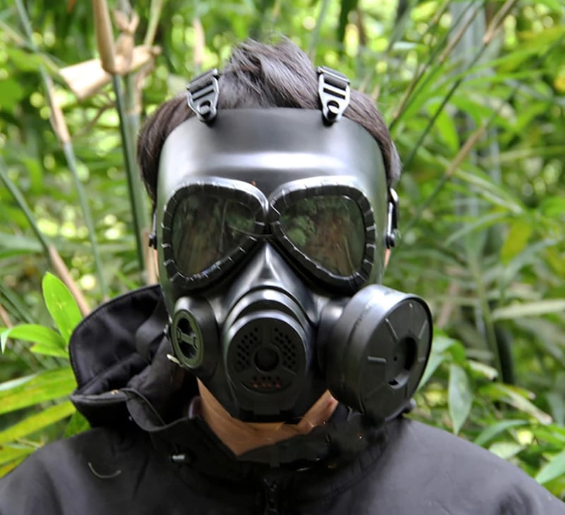 JOYASUS M04 Taktikai Gázálarc Turbo Ventilátorral Airsoft Paintball Védelem