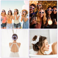 Joycabin Lánybúcsú Kiegészítő Szett 20 db - 10 Szív Alakú Napszemüveg és 10 Hajgumi Menyasszonynak, Lila, Esküvői Party Kellék 7