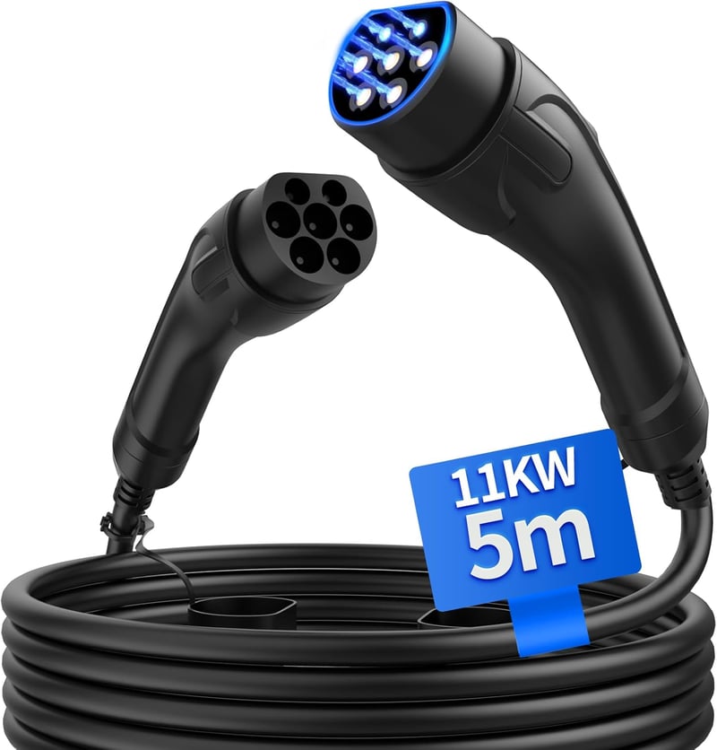 JOYCHARGE Type 2 Elektromos Autó Töltőkábel 11KW 5M 16A - IP55 Vízálló, 3 Fázisú Mode 3 Univerzális Töltő Minden Villanyautóhoz