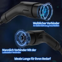 JOYCHARGE Type 2 Elektromos Autó Töltőkábel 11KW 5M 16A - IP55 Vízálló, 3 Fázisú Mode 3 Univerzális Töltő Minden Villanyautóhoz 3
