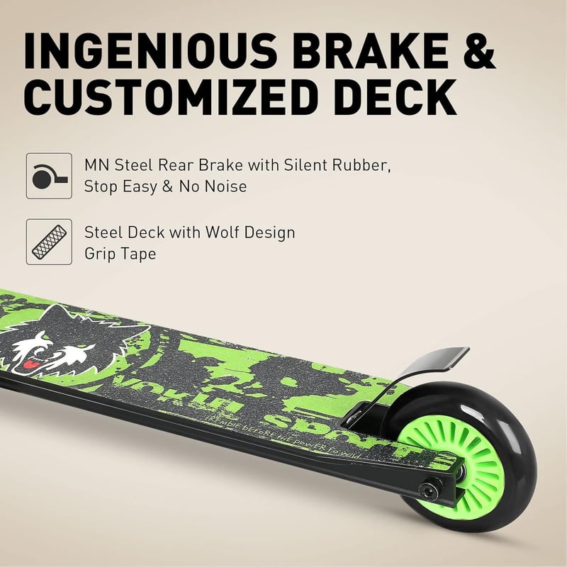 Joycruise Profi Trükk Roller - 360° Kormányzás, 100 mm Kerekek, Alumínium Váz, 6+ Éves Gyerekeknek, Freestyle Kaszkadőr Roller, 100 kg Teher