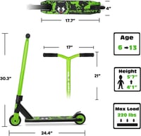 Joycruise Profi Trükk Roller - 360° Kormányzás, 100 mm Kerekek, Alumínium Váz, 6+ Éves Gyerekeknek, Freestyle Kaszkadőr Roller, 100 kg Teher 6