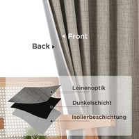 Joydeco 100% Blackout Linen Függöny Szett 2db 245x140cm Hőszigetelő Hangszigetelő 4