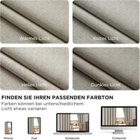 Joydeco 100% Blackout Linen Függöny Szett 2db 245x140cm Hőszigetelő Hangszigetelő 10
