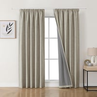 Joydeco 100% Blackout Linen Függöny Szett 2db 245x140cm Hőszigetelő Hangszigetelő 2
