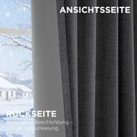 Joydeco 100% Blackout Sötétítő Függöny Szürke 137x117cm Hőszigetelő Hangszigetelő 5