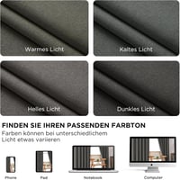 Joydeco 100% Blackout Sötétítő Függöny Szürke 137x117cm Hőszigetelő Hangszigetelő 9