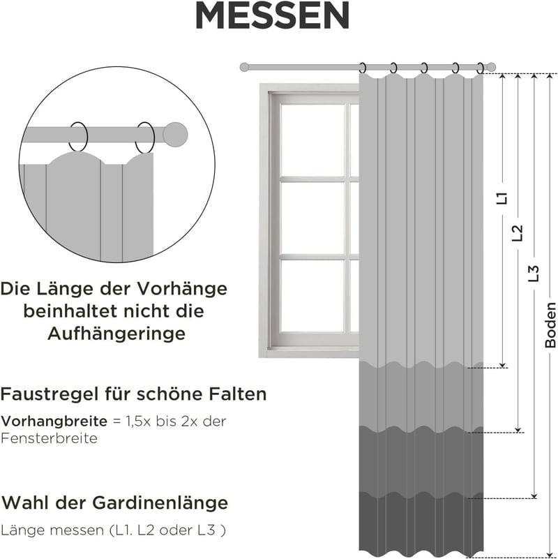 Joydeco 100% Blackout Sötétítő Függöny Szürke 137x117cm Hőszigetelő Hangszigetelő
