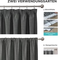 Joydeco 100% Blackout Sötétítő Függöny Szürke 137x117cm Hőszigetelő Hangszigetelő 2