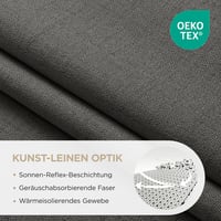 Joydeco 100% Blackout Sötétítő Függöny Szürke 137x117cm Hőszigetelő Hangszigetelő 3