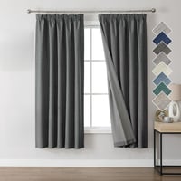 Joydeco 100% Blackout Sötétítő Függöny Szürke 137x117cm Hőszigetelő Hangszigetelő 1