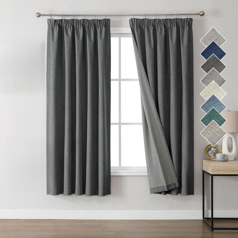 Joydeco 100% Blackout Sötétítő Függöny Szürke 137x117cm Hőszigetelő Hangszigetelő
