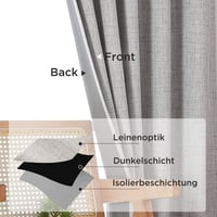 Joydeco 100% Fényzáró Függöny Szett, Szürke-Fehér, 137x117 cm, 2 db, Hőszigetelő, Hangszigetelő, Fodros Szalaggal, Nappali 3