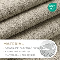 Joydeco 100% Opaque Blackout Függöny Hurokkal, Termikus Hővédelem 2