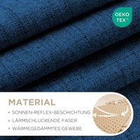 Joydeco 100% Opaque Függöny Hurokkal, Lenvászon Hatás, Sötétítő Hőálló Függöny 2